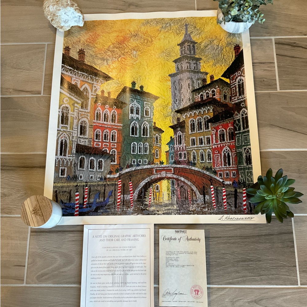 Venice Yellow Sunset seriolithograph NEW